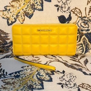 Michael Kors Sunlit Yellow Quilted Wallet